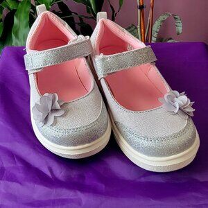 STRIDE RITE Gemma Mary Jane Silver - Toddler Size 10 (Good)